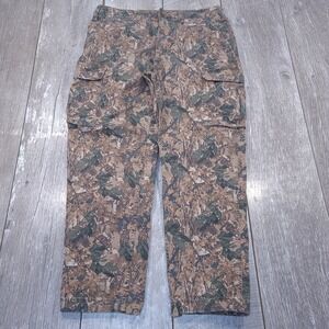 American Eagle Cargo Pants Mens 32x28 Camo Real Tree Leaf Print Brown Green